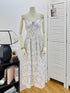 Ladies Spaghetti Straps Floral Print Long Dress
